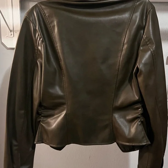 Zara Dark Brown Leather Jacket - Picture 2 of 2